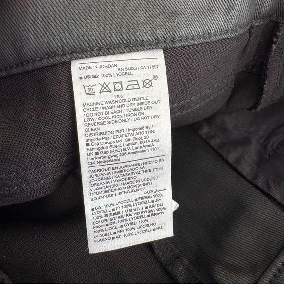 NWT Banana Republic The Coated Puddle Jean Black Wide Leg Trousers High Rise 29 - Picture 9 of 9